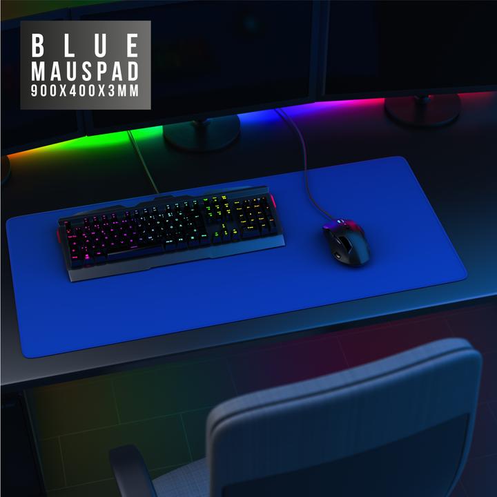 Actual product image CSL Gaming mouse pad, XXL, 900 x 400 x 3 mm, mouse mat, extra large, washable, blue (XXL)