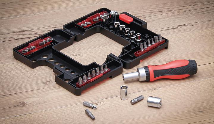 Actual product image BGS Bit / Socket Set with Ratchet Spinner Handle for Bits, reversible 38 pcs. (Allen screw)