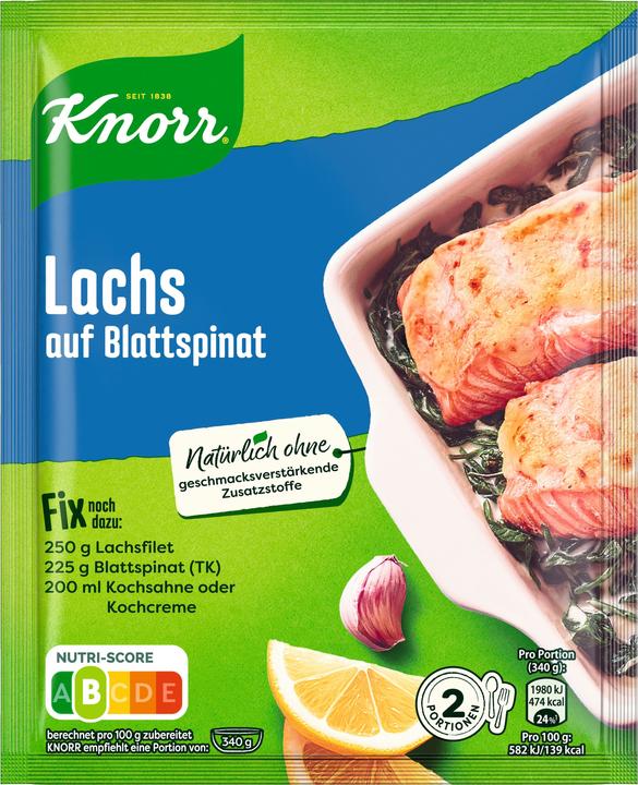 Image du produit Knorr Fixe Saumon sur feuilles d'épinards (28 g)