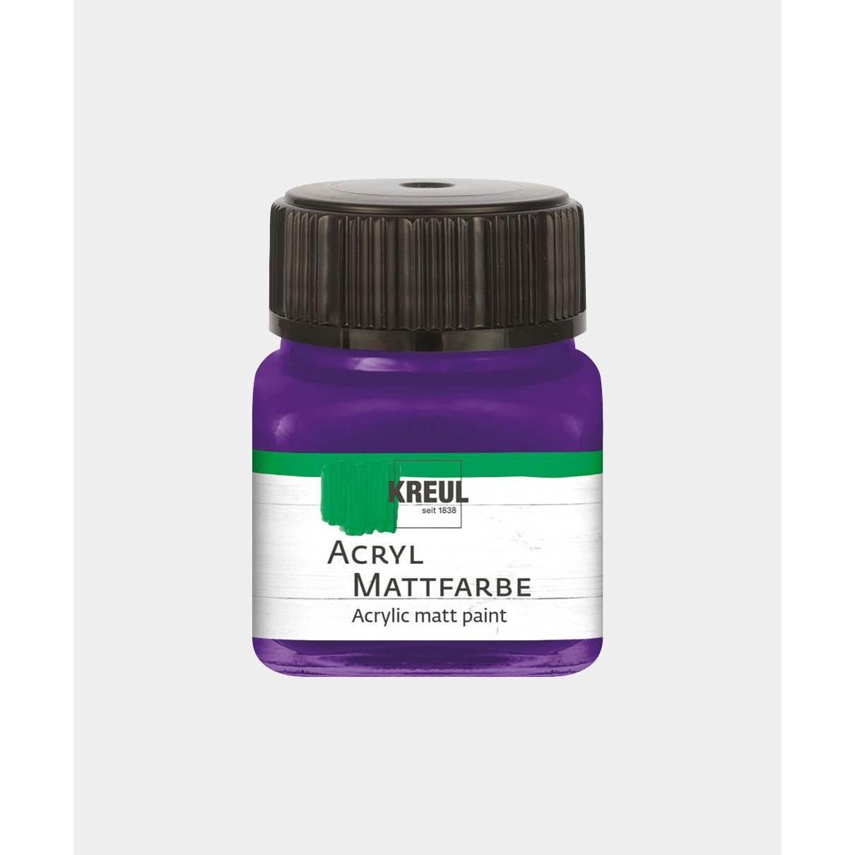 Kreul, Künstlerfarbe + Bastelfarbe, Acryl Mattfarbe, 20 ml (Violett, 20 ml)