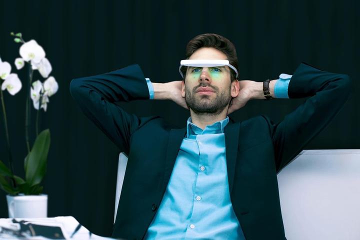 Actual product image Dayvia Portable Rechargeable Light Therapy Lamp with Adjustable Nose Rest and Multiple Programs