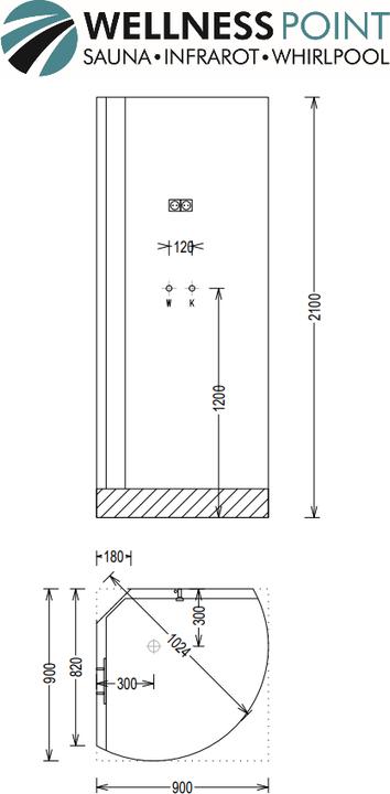Immagine prodotto PureHaven Doccia a vapore (90 cm, 90 cm, 210 cm)
