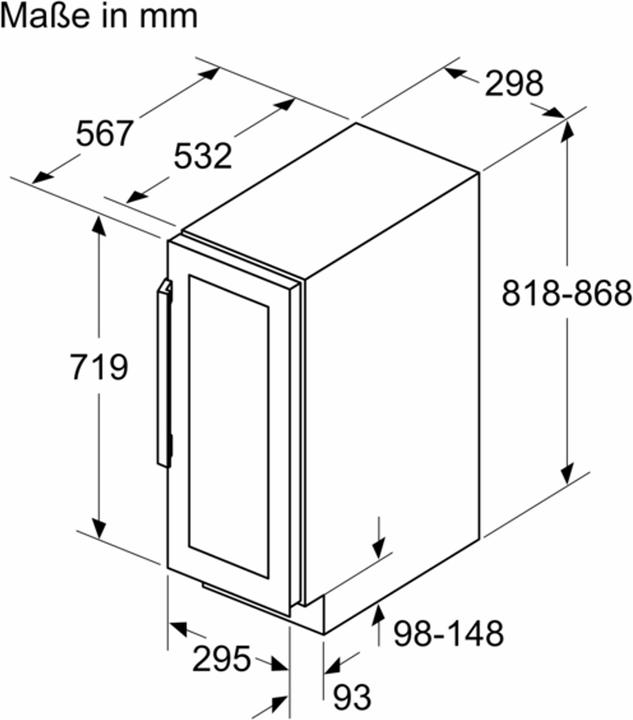 Image du produit Neff KU9202HF0 Armoire à vin sous plan, largeur 30 cm