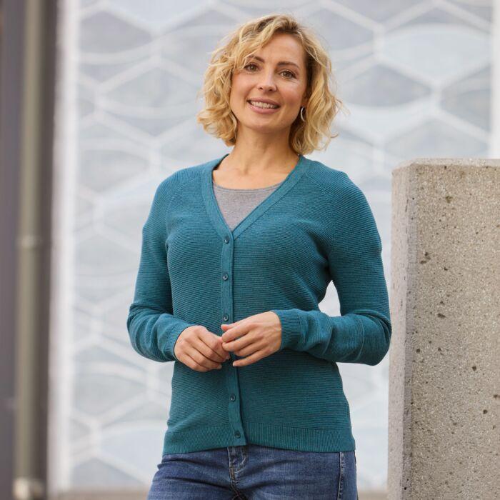 Produktbild Beverly Strickjacke mit Rippstruktur, V-Ausschnitt (S)