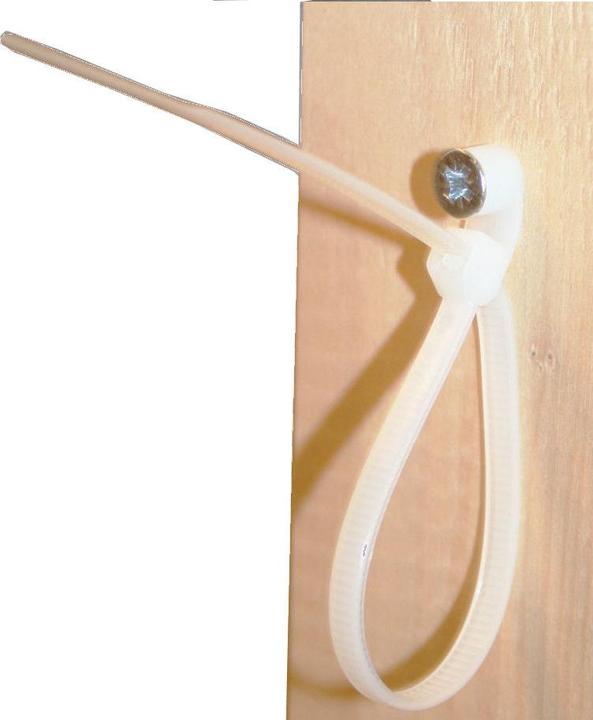 Produktbild Benson Kabelbinder anschraubbar 4,8 x 200 mm 100-tlg weiss (200 mm, 100 Stk.)