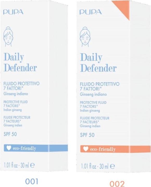 Actual product image Pupa Milano Daily Defender Protective Fluid 7 Factors 002 Coloured 30ml (Sun gel, SPF 50, 30 ml)