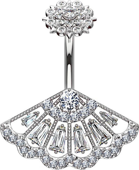 Produktbild Star Piercing Banane Innengewinde silber Vintage (Messing, Chirurgenstahl 316L)