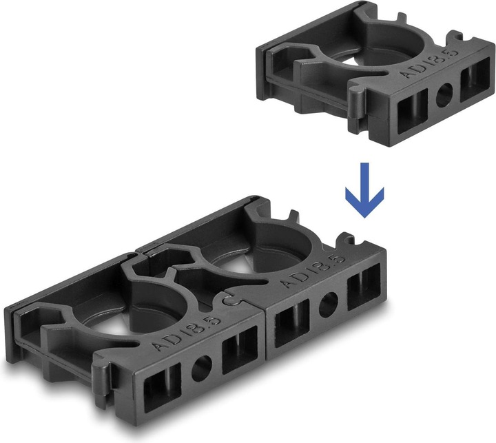 Actual product image Delock Cable conduit holder 10 mm, 8 pieces, black