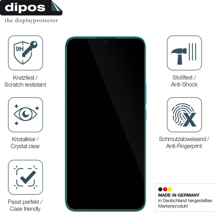 Actual product image Dipos Anti-Shock Screen Protector Clear (1 Piece, Wiko T10)