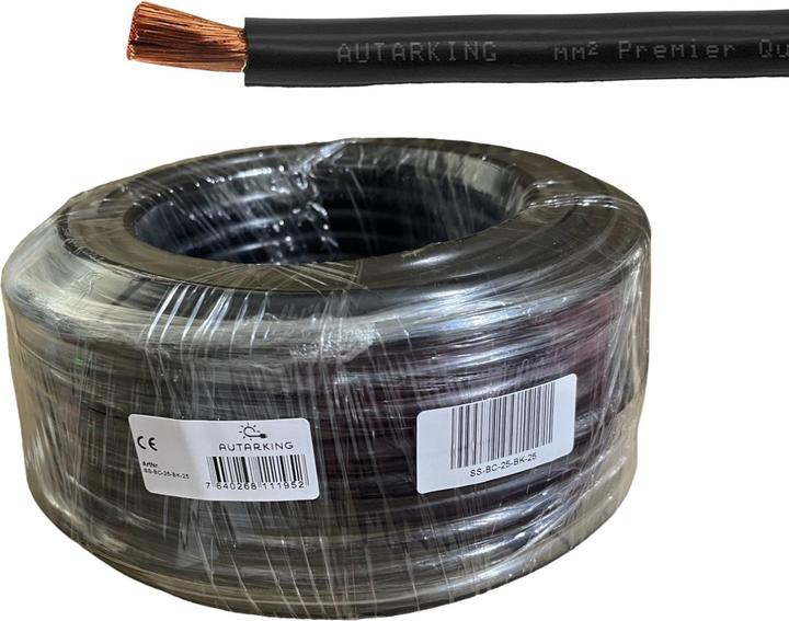 Autarking Câble de batterie / démarreur Haute flexibilité - 25mm2 noir -25m
