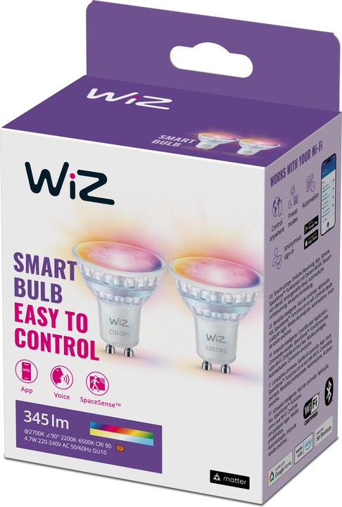 Produktbild WiZ Tunable White & Color (GU10, 4.70 W, 345 lm, 2 x, F)