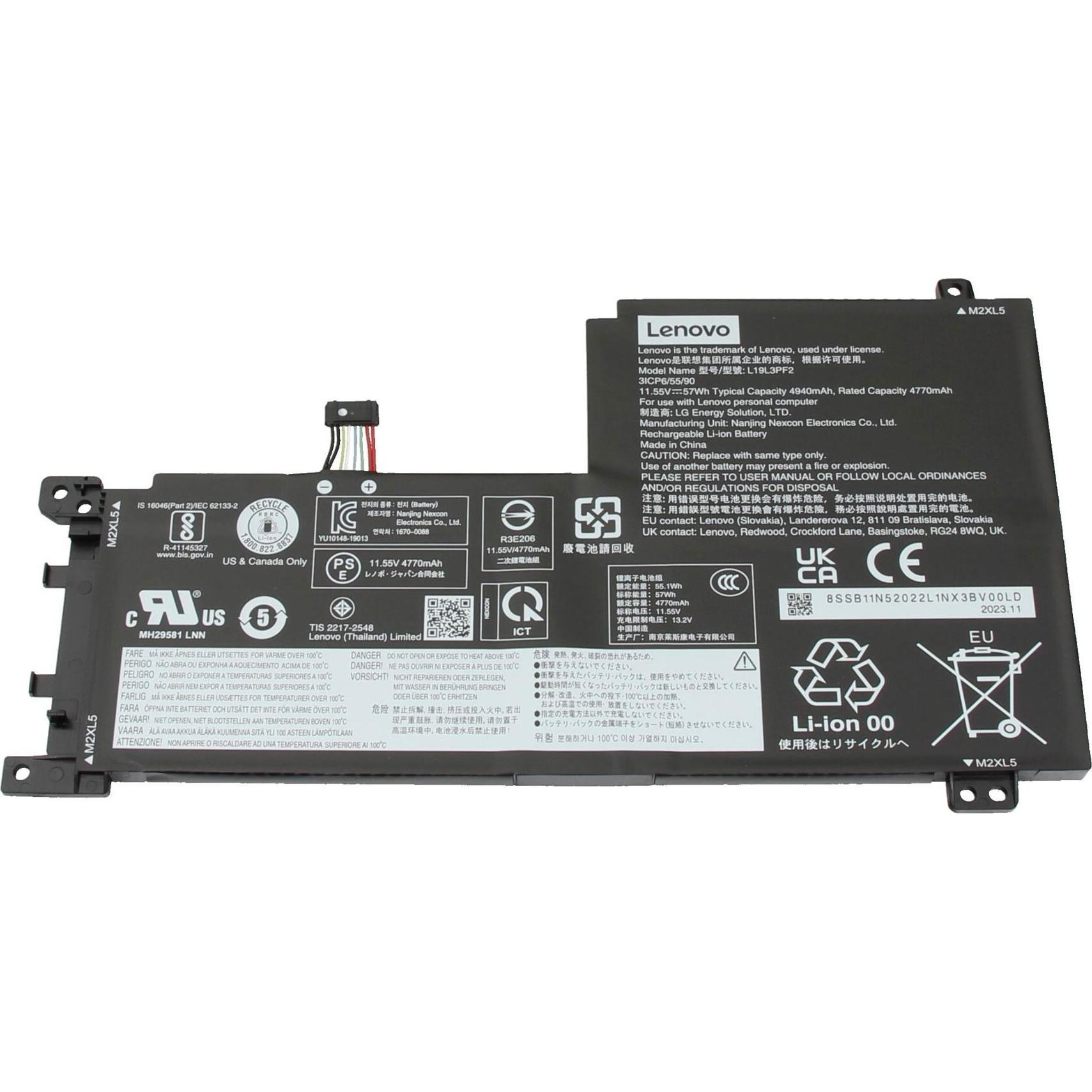 Lenovo 5B11N52036 (3 Zellen, 4990 mAh), Notebook Akku