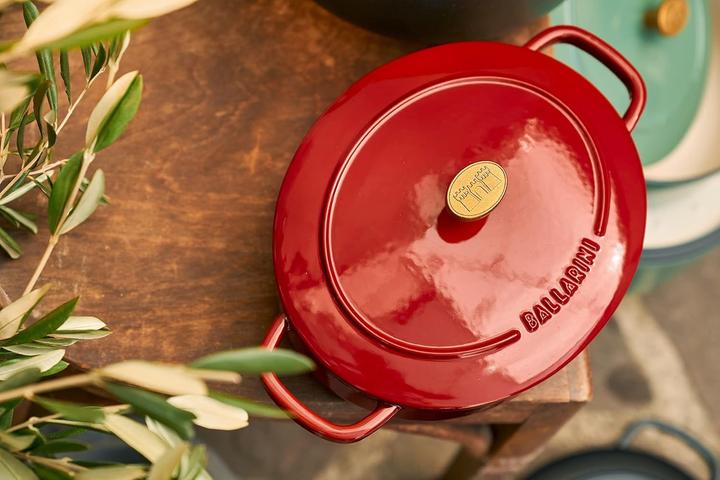 Actual product image Ballarini Cocotte BELLAMONTE 33 cm oval 6.5 litre cast iron roaster red (Casserole + Stewpot, Cast iron, 33 x 16 cm)