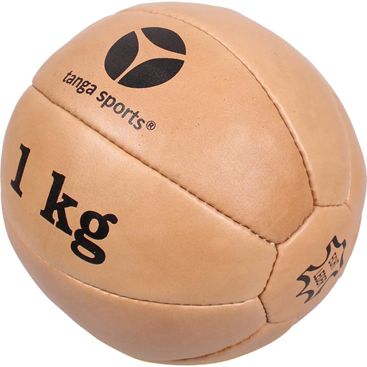 Actual product image Tanga Sports Leather medicine ball, 1 kg (1 kg, 200 mm)