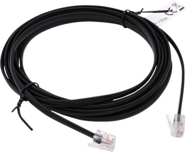 Produktbild RND Electronics Telefonkabel / Modularkabel, RJ10-Stecker - RJ10-Stecker, Flach, 5m, Schwarz