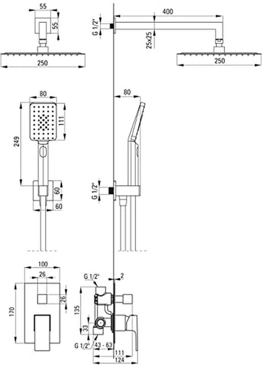 Immagine prodotto Deante Set doccia a scomparsa