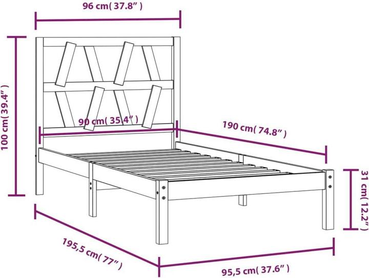 Actual product image vidaXL Dorree (90 x 190 cm)