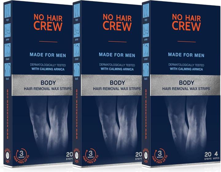Immagine prodotto No Hair Crew 3-er Kaltwachsstreifen-Set (3x20 Stück & Pflegetücher) (60 x)