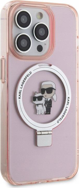 Produktbild Karl Lagerfeld KLHMP15XHMRSKCP iPhone 15 Pro Max 6.7" różowy/pink hardcase Ring Stand Karl&Choupettt (Apple iPhone 15 Pro Max)