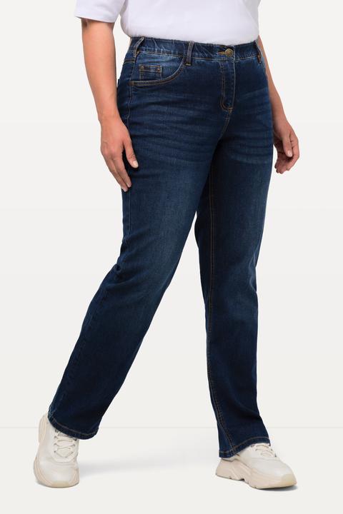 Immagine prodotto Ulla Popken Jeans modello Mandy di tessuto elasticizzato con taglio dritto a cinque tasche e cintura elastica (52)