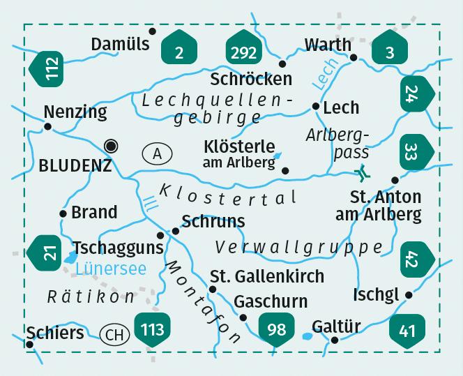 Immagine prodotto Mappa escursionistica KOMPASS 32 Bludenz-Schruns