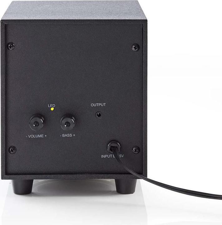 Immagine prodotto Nedis Altoparlante per PC - Alimentazione tramite USB - Subwoofer - Ingresso connessioni: 1x 3,5 mm - 2.1 (33 W)