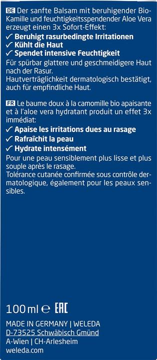 Nährwerte und Zutaten Weleda After Shave Balsam (Aftershave Balsam, 100 ml)