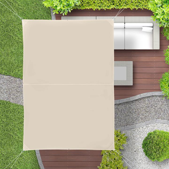 Actual product image Relaxdays Beige Rectangular Awning (400 x 600 cm)