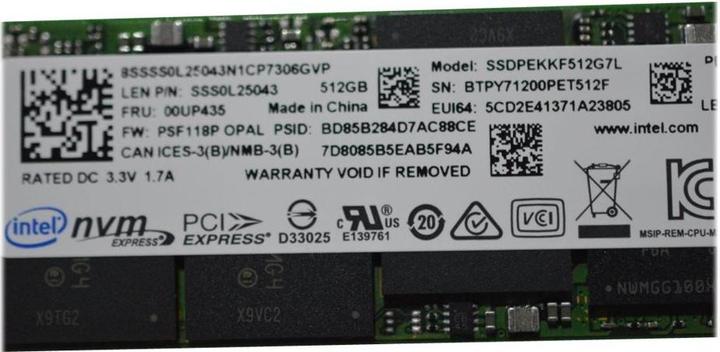 Actual product image Lenovo 512 Gb SSD M.2 2280 PCIe3x4 (512 GB, M.2 2280)