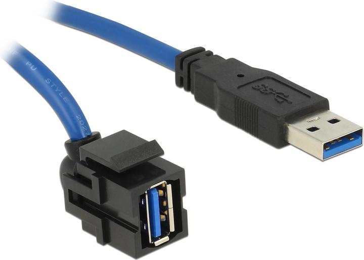 Immagine prodotto Delock Modulo Keystone USB 5 Gbps da presa tipo-A 250° a spina tipo-A con cavo da 1,5 m nero (1.50 m, USB 2.0, USB 3.0)