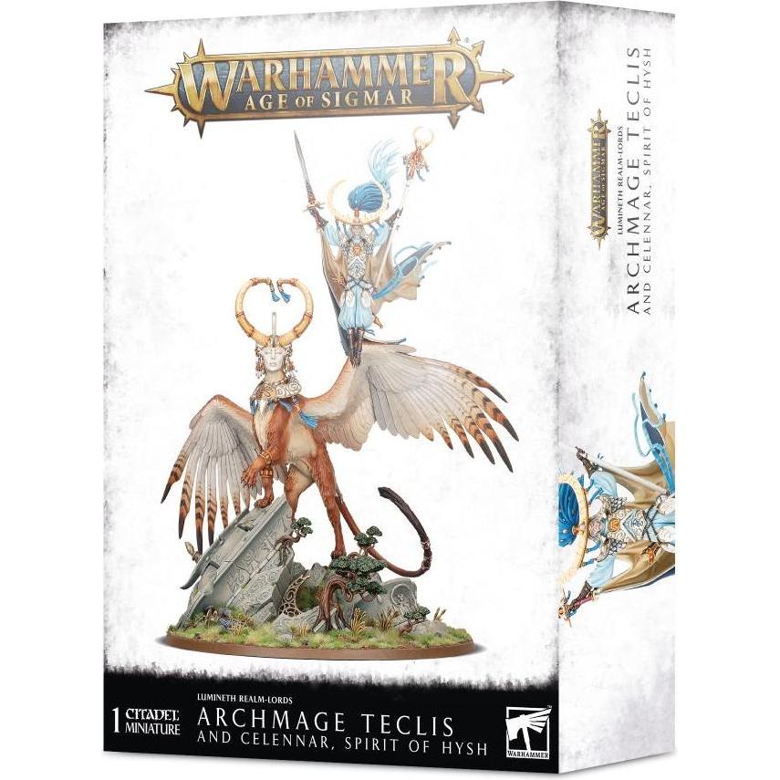 Games Workshop Lumineth Realm-Lords - Teclis and Celennar Archmage, Spirit of Hysh (Kunststoff)