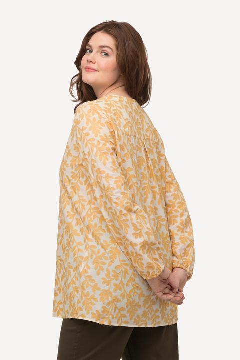 Actual product image Ulla Popken Eco Cotton Floral Embroiderd Long Sleeve Tunic Shirt (50, 52)