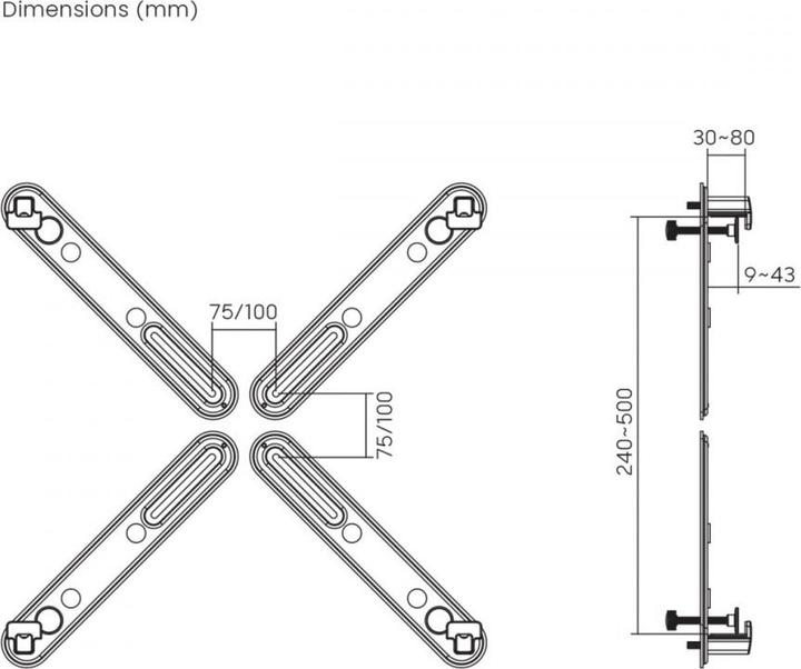 Produktbild Maclean Adapter für Monitore ohne VESA MC-990 (Tisch, Wand, 32", 10 kg)