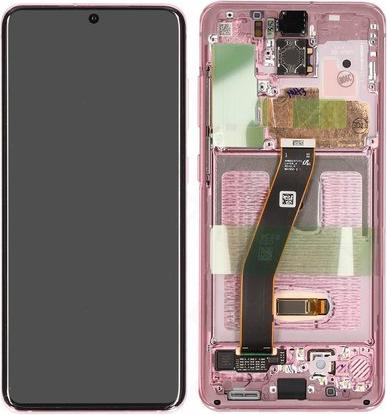 Productafbeelding Samsung LCD + Touch + Frame voor G980F, G981B Galaxy S20, S20 5G - wolkenroze