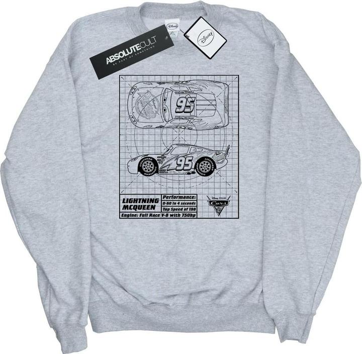 Produktbild Disney Cars Lightning McQueen Blueprint Sweatshirt (XL)