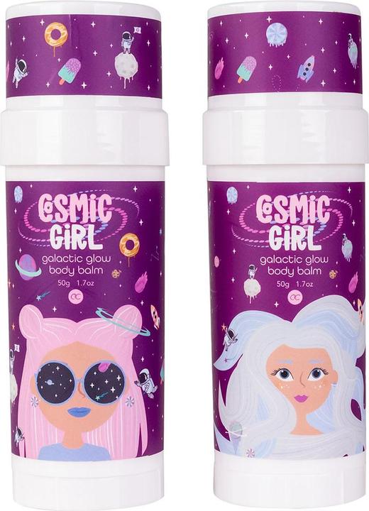 Actual product image Accentra Body balm COSMIC GIRL in tube, 50g, 2 motifs assorted, fragrance: bubblegum, colour: purple/pink (Body cream, Body lotion)