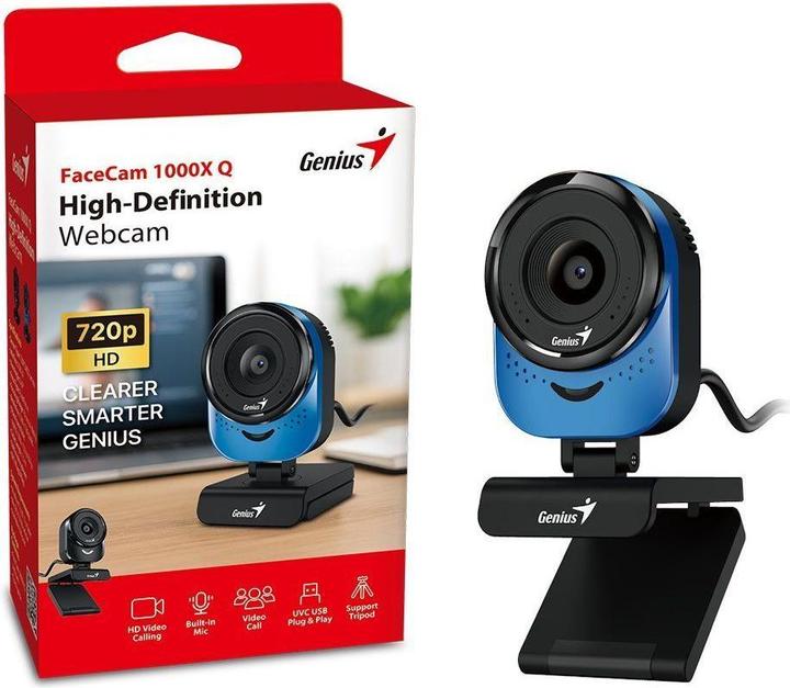 Produktbild Genius FaceCam 1000X Q Blau, 720p HD + Mikrofon (2 Mpx)