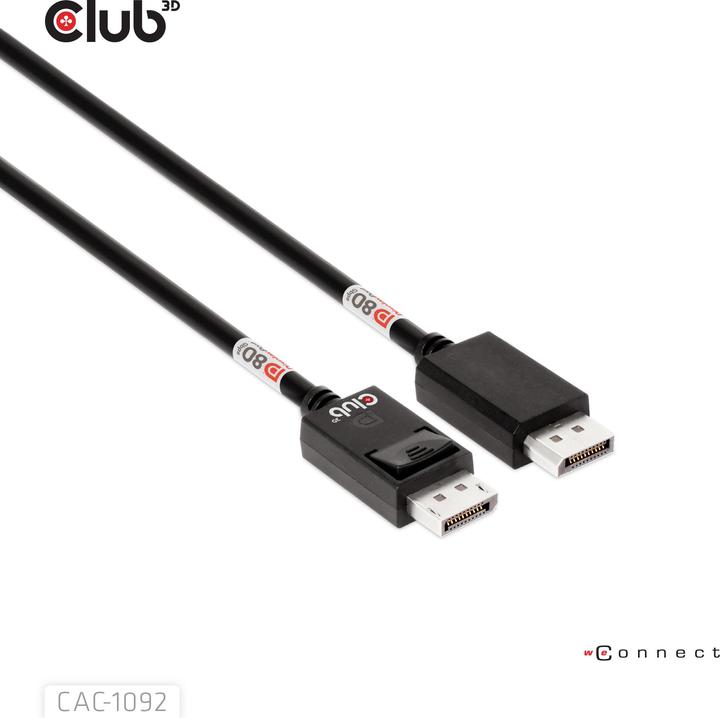 Productafbeelding Club 3D Club3D DisplayPort kabel 2.1 DP80 1,6m 10K/8K/4K St/St retail (1.60 m, DisplayPort)