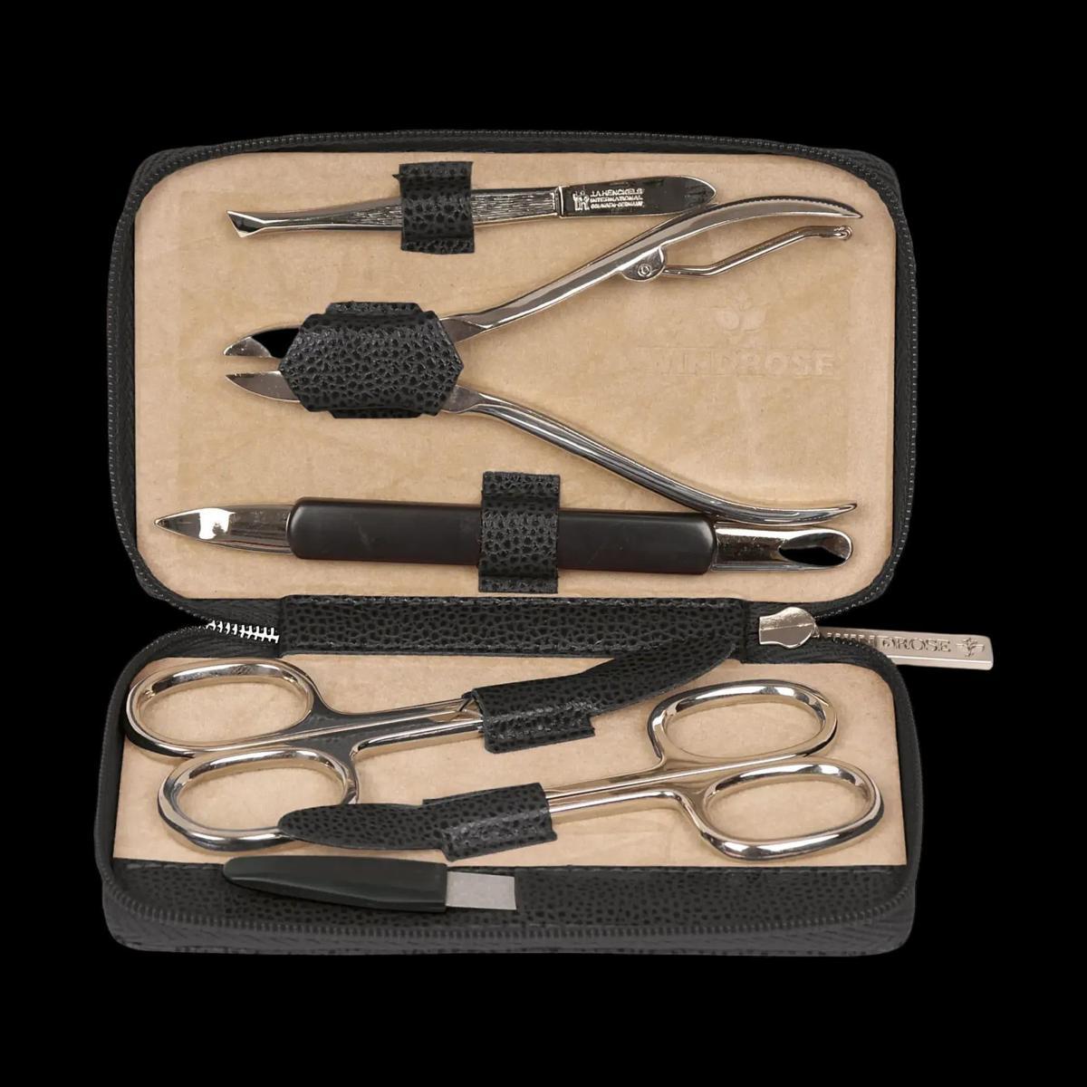 Windrose, Nagelpflegegerät, Beluga Manicure-Etui 13 cm Leder