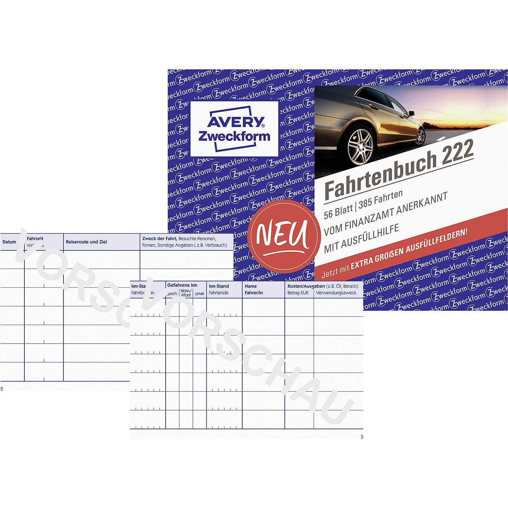 Thumbnail - Avery, Formular, Fahrtenbuch (40 x)