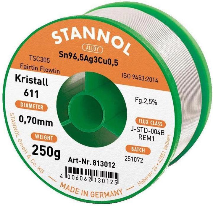Immagine prodotto Stannol Filo per saldatura 611 2,5% Ø 0,7 (Saldatura)