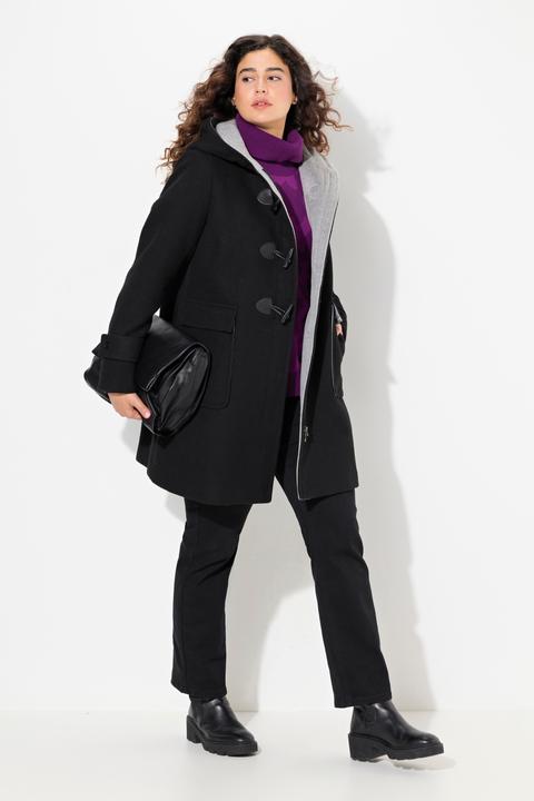 Produktbild Ulla Popken Dufflecoat, A-Linie, Wollmischung, Kapuze, Knebelknöpfe (42, 44)