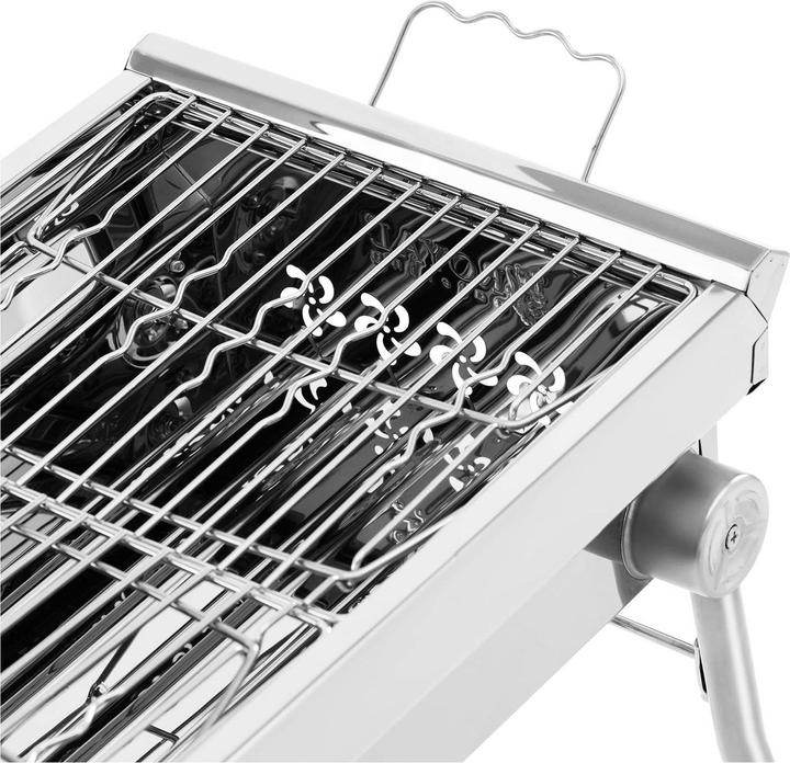 Produktbild Royal Catering Holzkohlegrill klappbar 43 x 25 cm Edelstahl, verzinkter Stahl Klappgrill (25 cm)