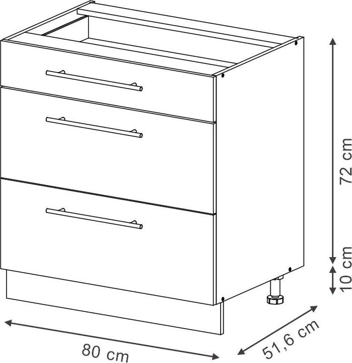 Actual product image Vicco Küchenunterschrank Fame-Line (80 x 60 x 81.5 cm)