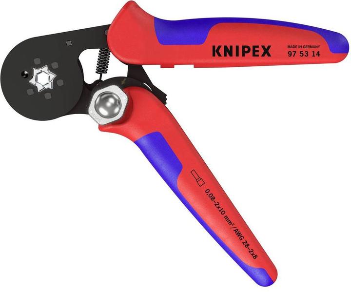 Productafbeelding Knipex Zelfinstellende krimptang voor adereindhulzen met zijaansluiting 97 53 14 (180 mm)