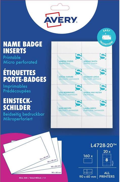 Produktbild Avery Einsteckschilder