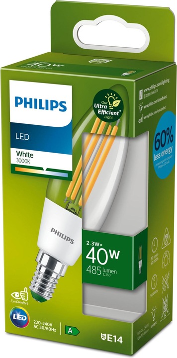 Produktbild Philips Led Cla (E14, 2.30 W, 485 lm, 1 x, A)