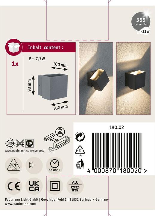 Actual product image Paulmann Cybo (355 lm, IP65)