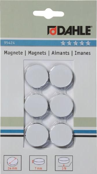 Image du produit Dahle Aimant D24mm blanc (6 x)