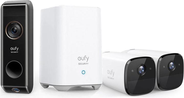 Actual product image eufy Euphy 4-in-1 Euphycam 2 pro with Homebase 2 and Dual doorbells bundle - Nightvist - 2K security - lo